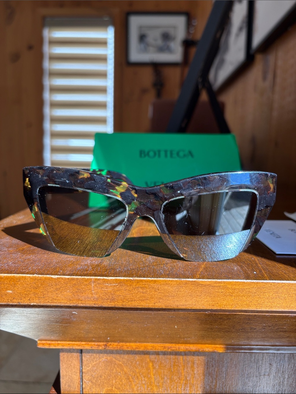 Bottega Veneta women’s Tortoiseshell Rectangular Sunglasses - Brown/Black